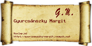 Gyurcsánszky Margit névjegykártya